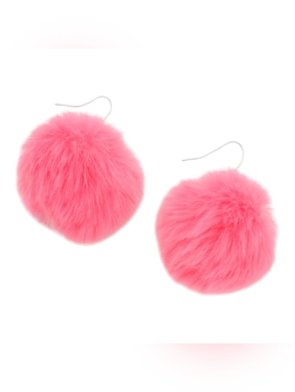 Pink Fur Ball Earrings